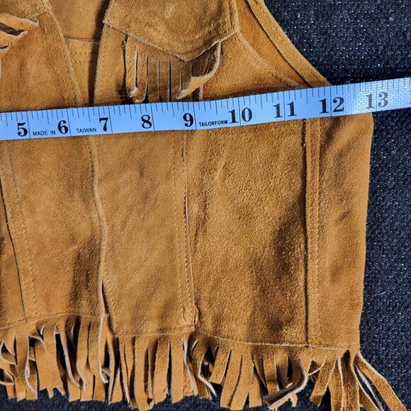 Vintage Child Cowboy fringe Vest Leather & Tony Lama belt n Buckle size 22 Large - Picture 5 of 10